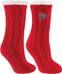 TCK Cabin Collection Sock with Sherpa Red