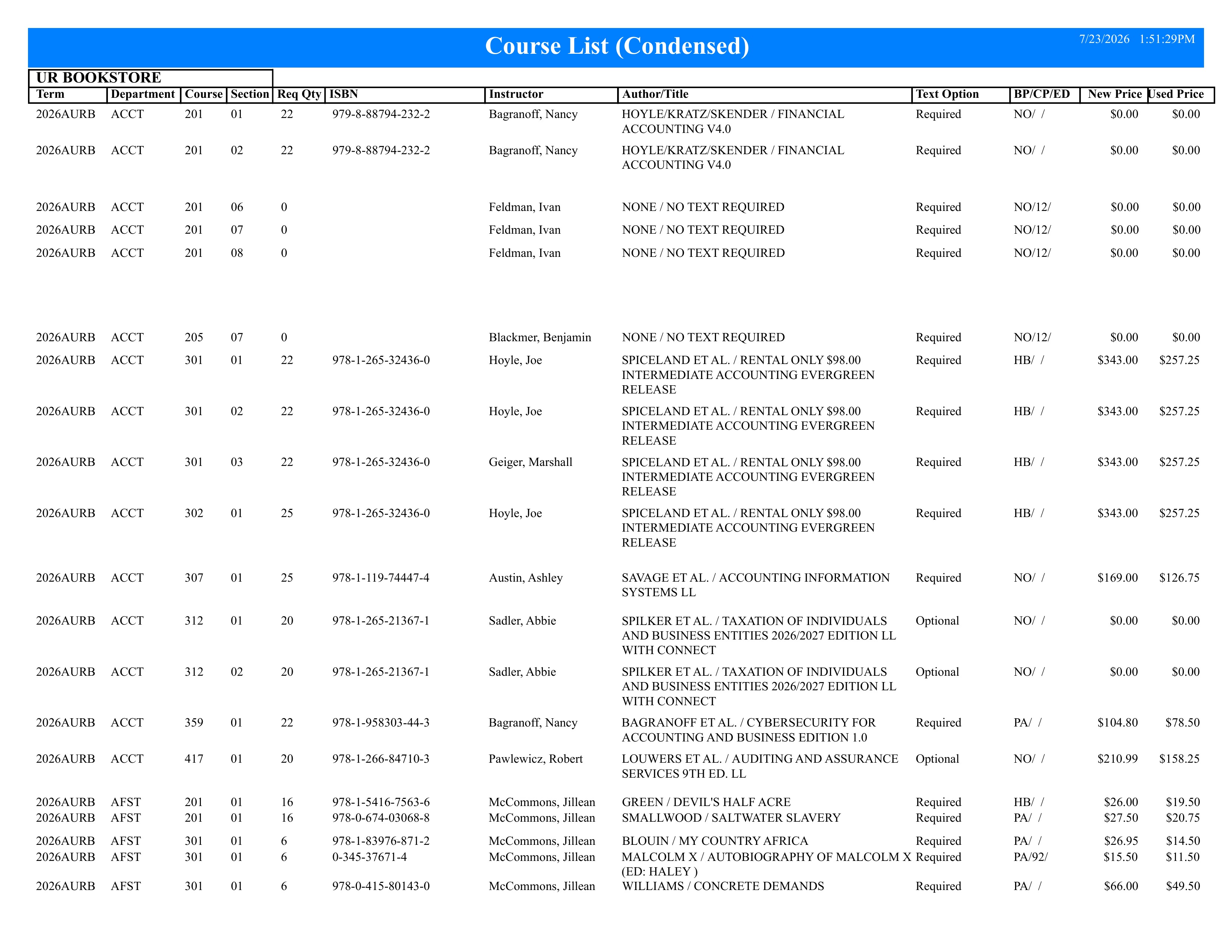 Textbook list assistance please call the SpiderShop at 804-698-9651