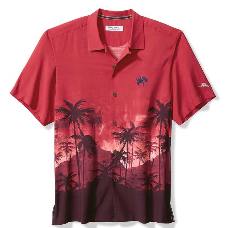 Tommy Bahama Flurry Camp Button Up Polo in Red (SKU 115048491219) Tommy Bahama Flurry Camp Button Up Polo in Red - main view