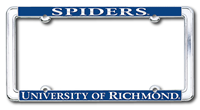 Chrome License Plate Frame with Spiders University of Richmond in Navy