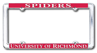 Chrome License Plate Frame with Spiders University of Richmond in Navy