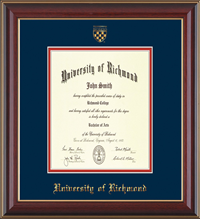 For Law Cherry Lacquer with Seal and Double Mat Diploma Frame