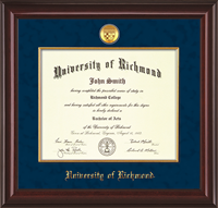 For Undergrad/MBA Mahogany Lacquer with Medallion Diploma Frame