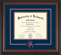 For Undergrad/MBA Rosewood with 3D Mascot Diploma Frame