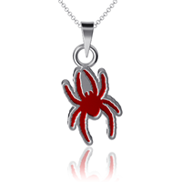 Dayna Designs Sterling Silver Necklace with Red Mascot