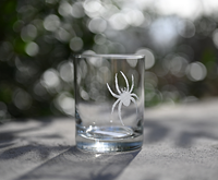 R F S J Glass with Mascot Etched