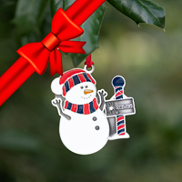 R F S J Pewter Snowman Ornament