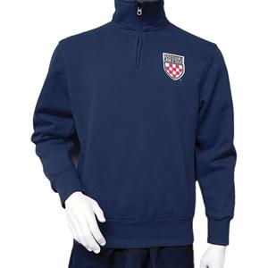 Blue 84 1/4 Zip with Shield on Chest -  navy