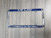 Chrome License Plate Frame with U R Law University of Richmond