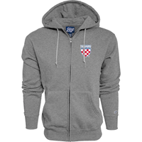 Blue 84 Full Zip Hoodie with Crest Grey