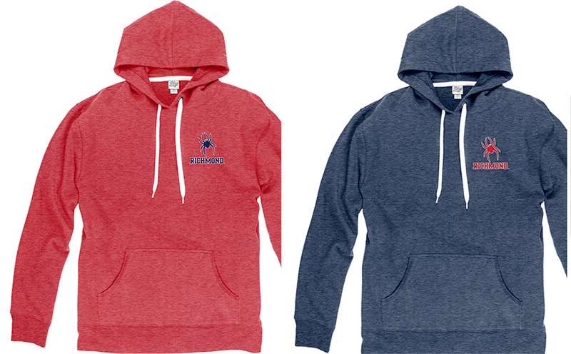 Blue 84 Tri-Blend Hoodie with Mascot with Back