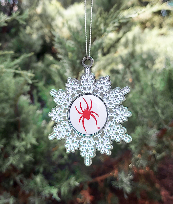 Pewter Holiday Ornament Snowflake Shape with Mascot (SKU 114061811125)