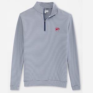 Peter Millar 1/4 Zip with Mascot UR Stripes White & Navy