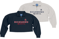 Blue 84 Ladies Cropped Quarter Zip with Mascot Richmond Spiders