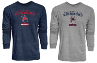 Blue 84 Long Sleeve Tri-Blend Tee with University of Richmond Mascot Spiders