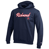 Champion Youth Hoodie with Richmond Mini Mascot in Navy