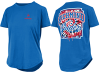 Pressbox Tee with Mascot Richmond on Front Tie-Dye Graphic on Back