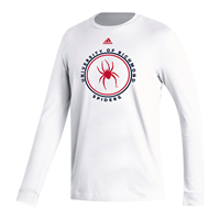 Adidas Long Sleeve with University of Richmond Mascot Spiders in Circle in White