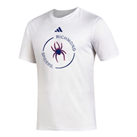Adidas Athletic Tee with Richmond Mascot Spiders Circle in White