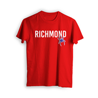 Blue 84 Tee with Richmond Mascot on Front in Red