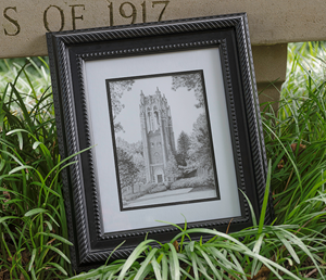 Artist Michael Martin Boatwright Memorial Library 5x7 ORIGINAL with Frame - main view