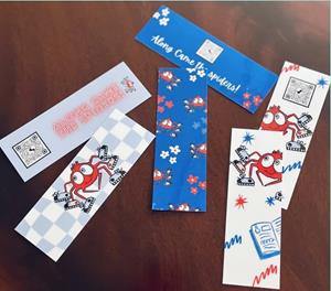 Along Came the Spiders Double Sided Laminated Bookmark