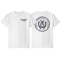 League Tee with Westhampton College on front with back Graphic