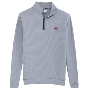 Peter Millar Striped Quarter-Zip -  navywhite