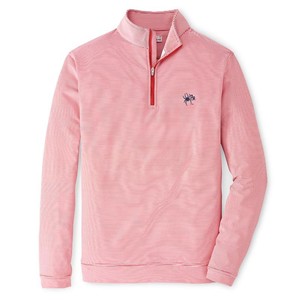 Peter Millar Striped Quarter-Zip -  redwhite