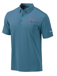 Columbia Golf Omni-Wick Polo with Richmond Mascot in Marine Blue