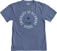 Blue 84 Costal Tee with University of Richmond Mascot Alumni Spiders in Blue
