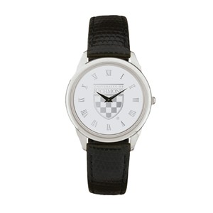 Jardine Men's Silver Watch with a Black Leather Strap - main view