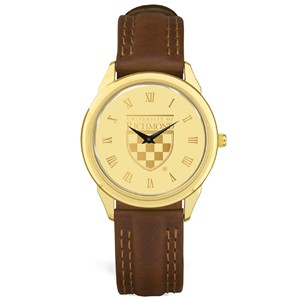 Jardine Men's Gold Watch with a Brown Leather Strap - main view