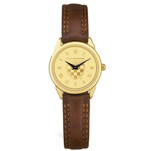 Jardine Ladies' Gold Watch with a Brown Leather Strap - main view