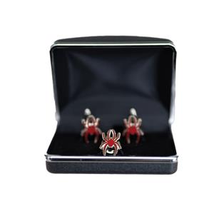 Image of Jardine Cuff Links and Lapel Pin Set with Red Mascot
