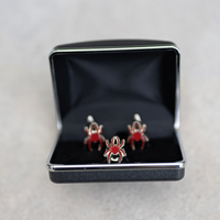 Jardine Cuff Links and Lapel Pin Set with Red Mascot