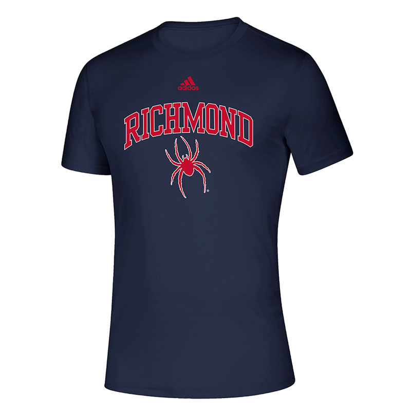 Adidas Athletic Tee with Richmond Mascot Spiders Circle in Navy (SKU 114622171058)