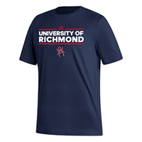 Adidas Cotton Tee with University of Richmond Mascot in Navy