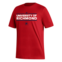 Adidas Cotton Tee with University of Richmond Mascot in Red