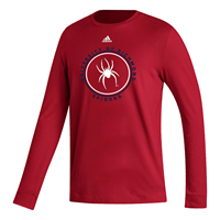 Adidas Long Sleeve with University of Richmond Mascot Spiders in Circle in Red
