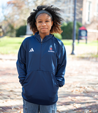 Adidas 1/4 Zip Sideline Knit with Mascot Richmond Embroidered on Left Chest in Navy