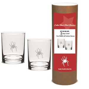 Campus Crystal by Jardine Set of Two Old Fashion Glasses with Mascot