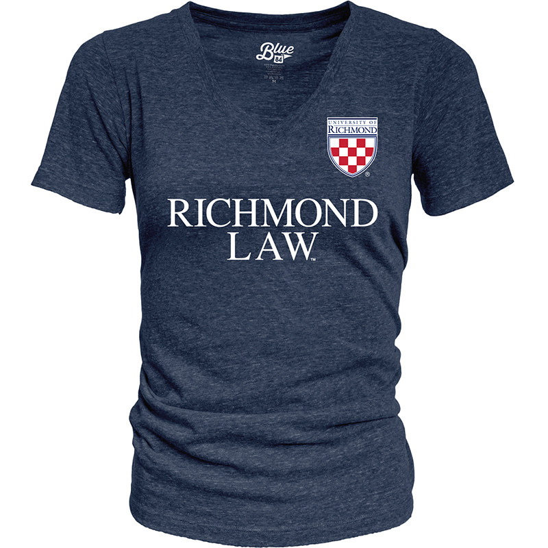 Blue 84 Ladies V-Neck Tee with Crest Richmond Law
