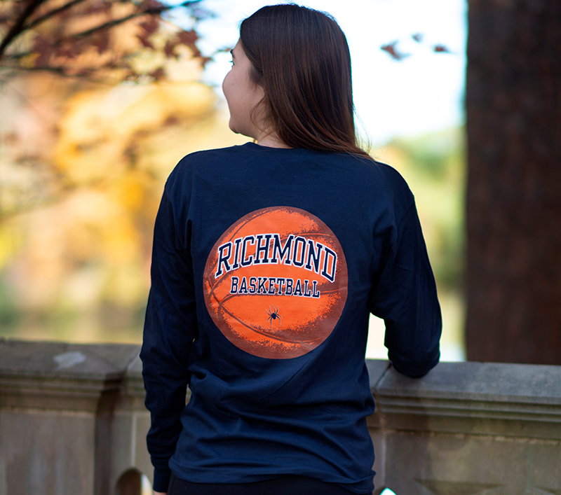 Blue 84 Long Sleeve with Basketball Graphic on Back