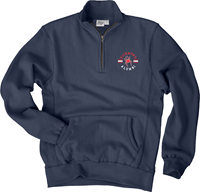Blue 84 1/4 Zip with Richmond Mascot Alumni on Left Chest