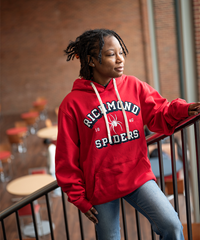 League Stadium Hoodie with Richmond 18 Mascot 40 Spiders in Red
