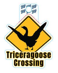 Blue 84 Triceragoose Crossing Sticker