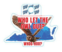 Blue 84 Who Let the Owl Out Sticker