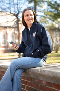 Blue 84 Full Zip Hoodie with Crest Navy