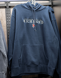 Blue 84 Hoodie with University of Richmond Mascot Embroidered in Navy